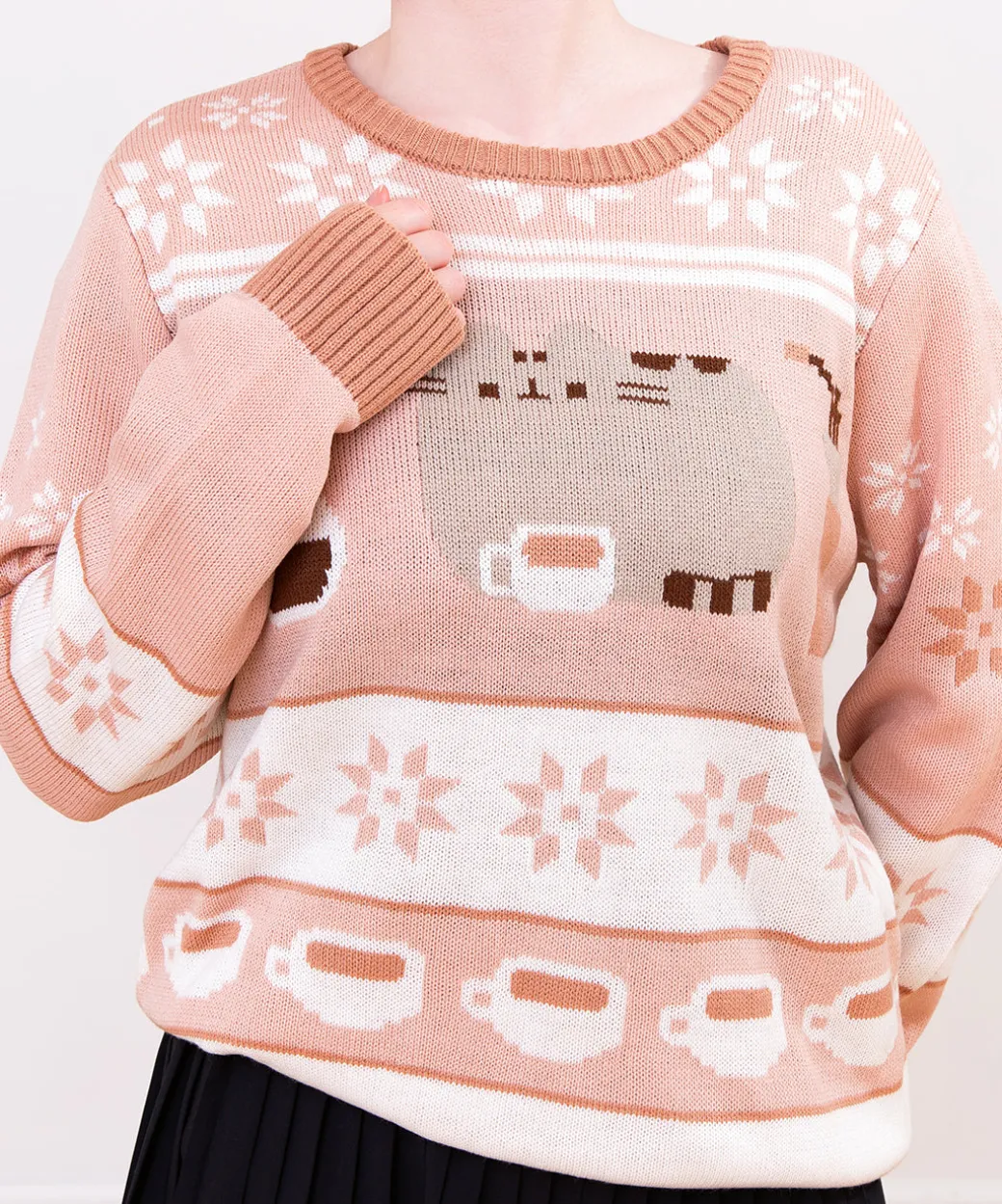 pusheen_coffee_break_unisex_knit_sweater_2.webp Pusheen Coffee Break Unisex Knit Sweater