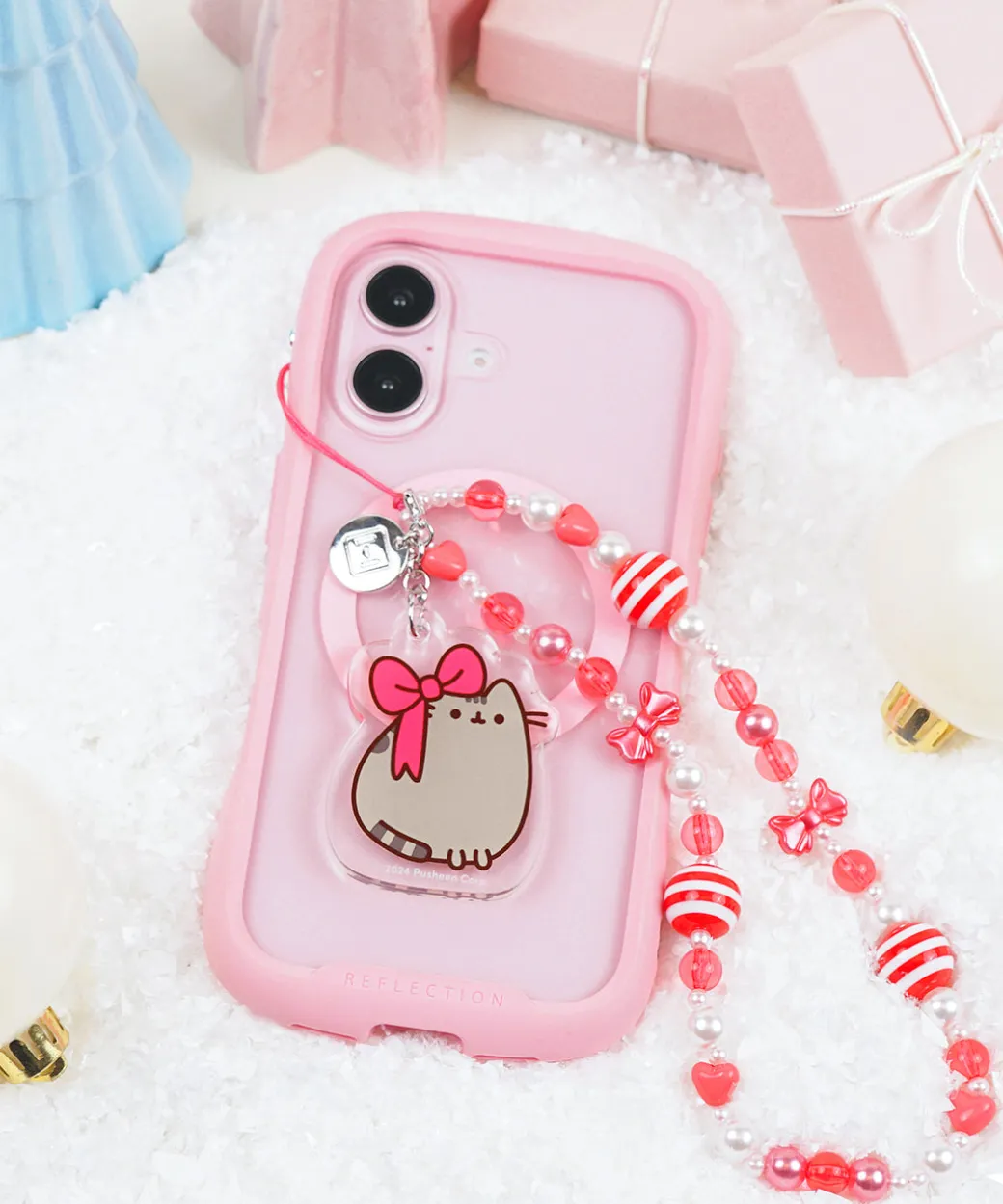 Pusheen Holiday Beaded Phone Charm