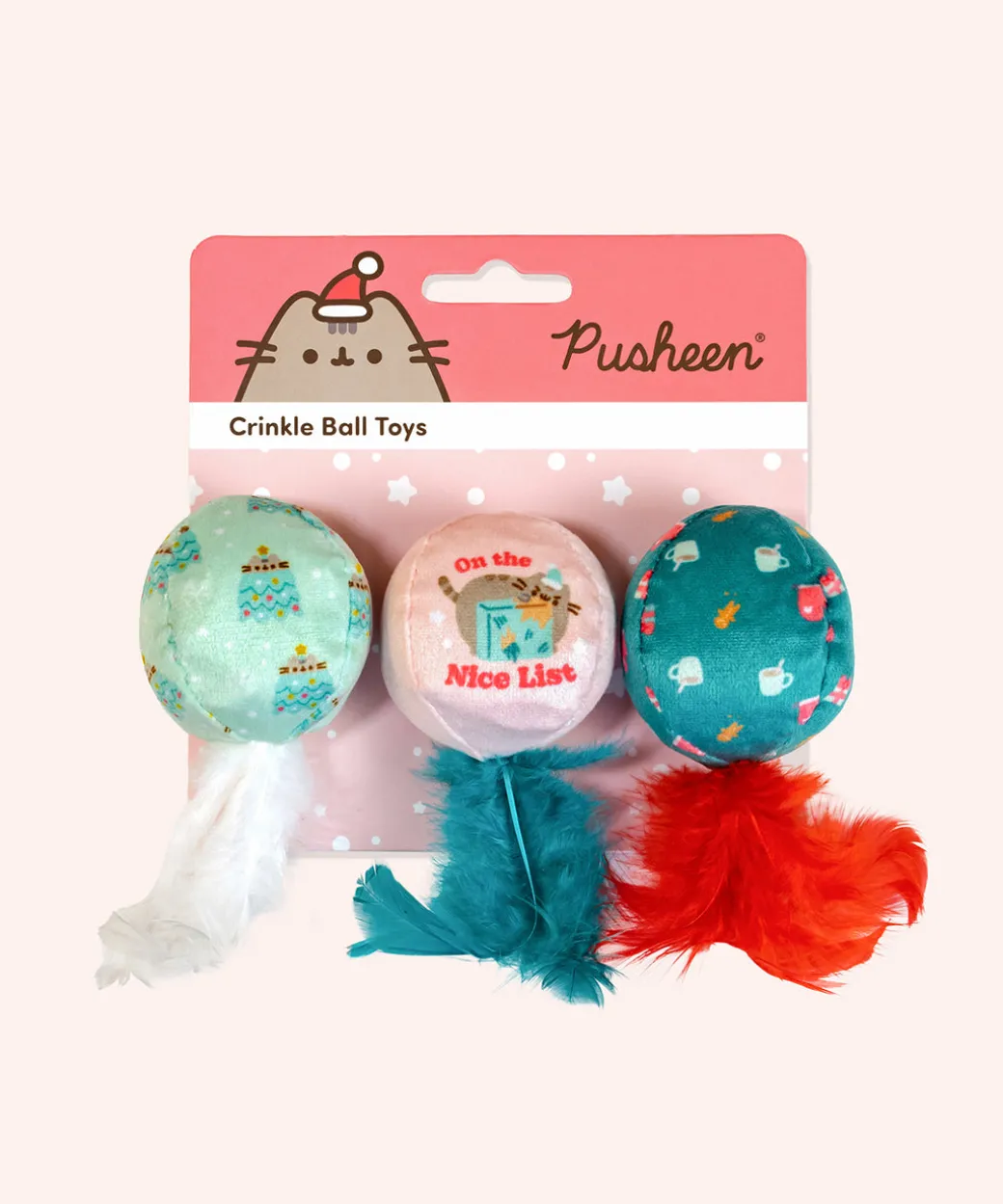 Pusheen Pet Holiday Crinkle Ball Toys