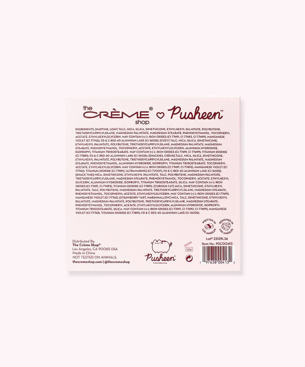 Pusheen The Crème Shop x Strawberry 9-Color Eyeshadow Palette
