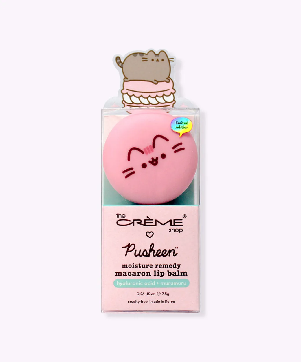 Pusheen The Crème Shop x Strawberry Macaron Lip Balm