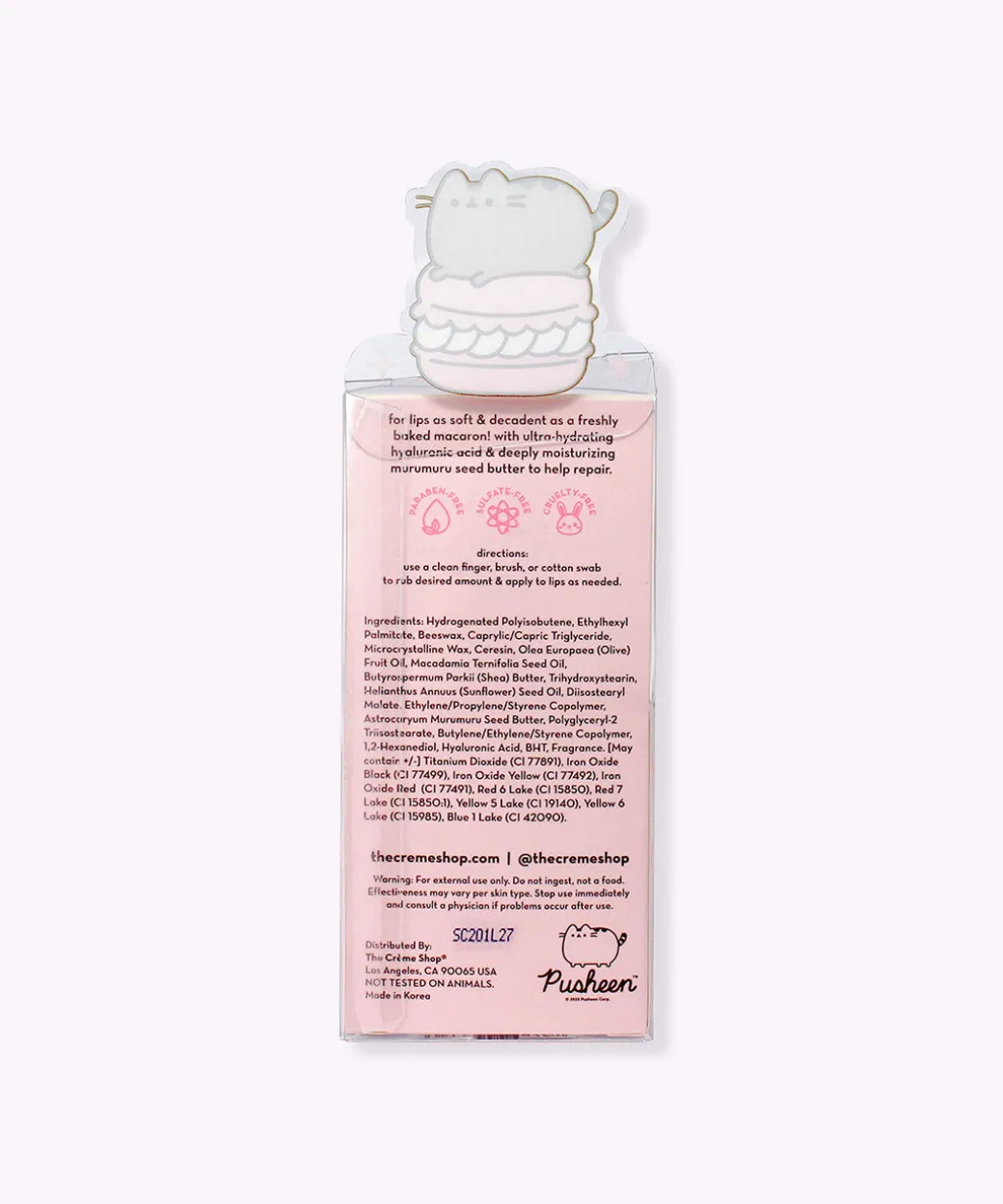 Pusheen The Crème Shop x Strawberry Macaron Lip Balm